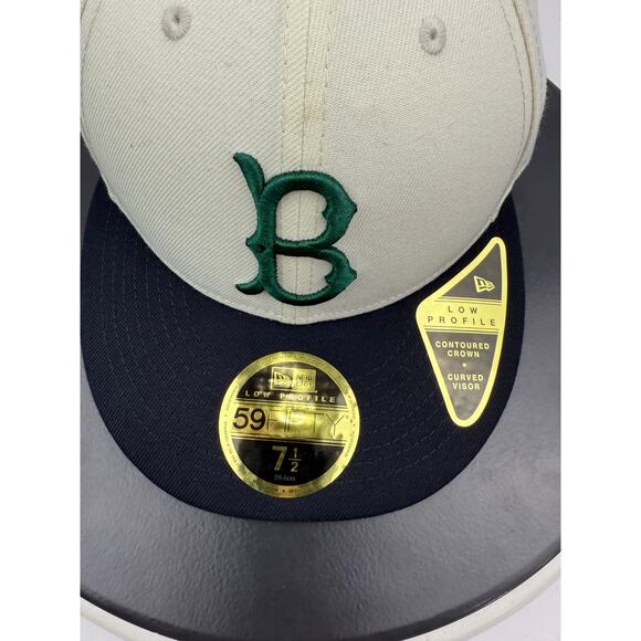 New Era Brooklyn Dodgers White Dome Two Tone MLB Fitted Hat Size 7 1/2 Rare NEW - Picture 2 of 9